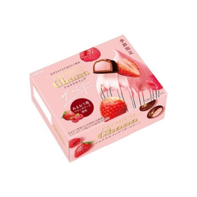 Lotte Ghana Premium Strawberry Raspberry — Шоколад ГАНА Премиум клубнично-малиновый, 56 г
