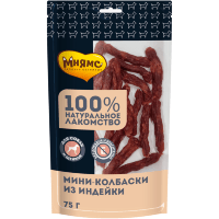 Мнямс Лакомство для собак мини-колбаски 75 г