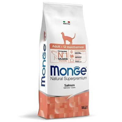 Monge Cat Salmon корм для взрослых кошек с лососем 10кг.