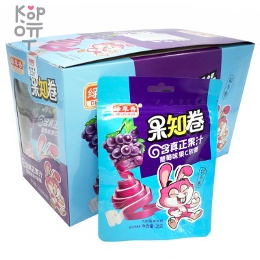 Конфета Green Grass Delicious Лента жевательная с витамином С и соком Винограда — Корейские товары для всей семьи(КорОпт)