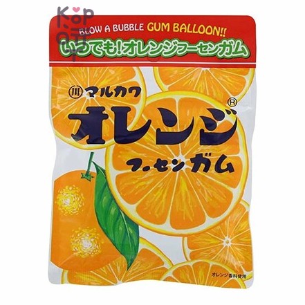 Marukawa Orange Fusen gum - Жевательная резинка, Апельсин, шарики, 47 г