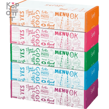 Kami Shodji ELLEMOI Serapi - Бумажные двухслойные салфетки 150шт. (спайка 5 пачек)  — Корейские товары для всей семьи(КорОпт)