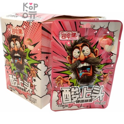 Кислая карамель Yunhua Acid Sugar Sour Candy - Крутая кислота со вкусом Обжигающего Персика