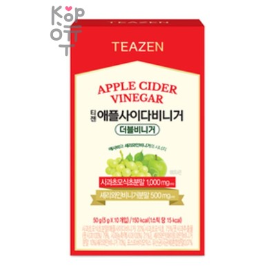 Чай, Яблочный вкус, Усиленная формула для похудения/Apple Cider Vinegar Double Vinegar, Teazen