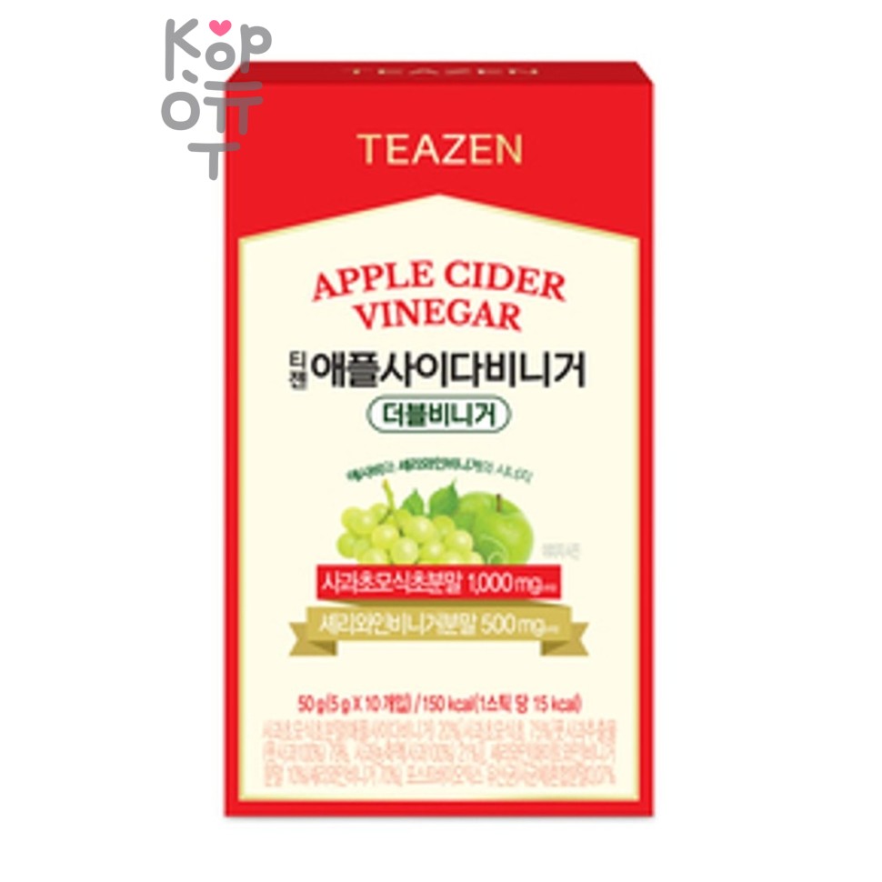 Чай, Яблочный вкус, Усиленная формула для похудения/Apple Cider Vinegar Double Vinegar, Teazen