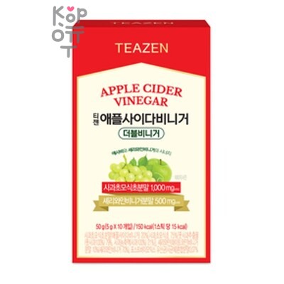 Teazen Apple Cider Vinegar Double Vinegar — Яблочный сидр Усиленная формула для похудения, 50 г