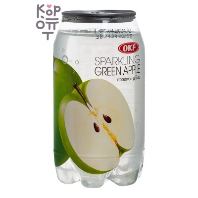 OKF Sparkling Green Apple - Газированный освежающий напиток, зеленое яблоко 350мл.