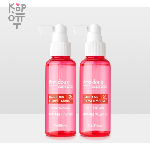 Medi Flower  Etre Doux Flower Market Hair Tonic - Тоник против выпадения волос с цветочным ароматом 100мл., купить с доставкой на дом фото 1 &mdash; Корейские товары для всей семьи(КорОпт)