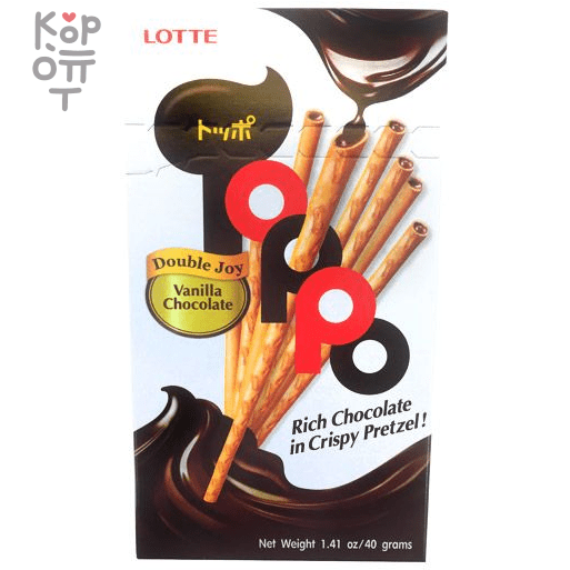 Lotte Toppo Vanilla Chocolate Sticks - Палочки бисквитные "ТОППО" с ванильной начинкой., купить с доставкой на дом фото 1 — Корейские товары для всей семьи(КорОпт)
