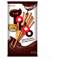 Lotte Toppo Vanilla Chocolate Sticks - Палочки бисквитные "ТОППО" с ванильной начинкой.