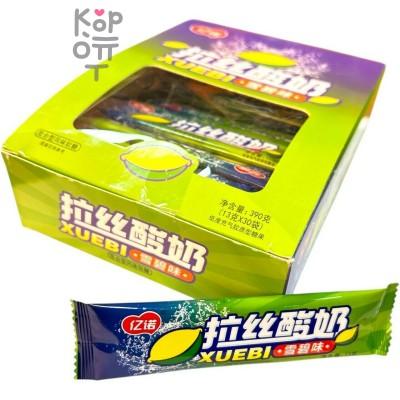 Жевательная конфета тянучка GuangDong Foods  Huebi Lemon Помадка со вкусом кислого лимона