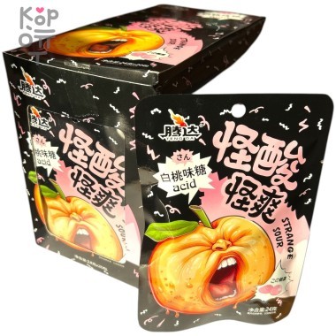 Возмутительно кислые конфеты Yinuo - Ищу неприятности со вкусом белого Персика — Корейские товары для всей семьи(КорОпт)