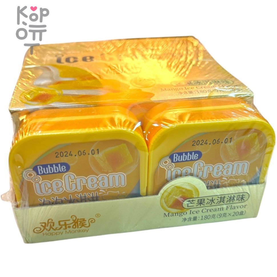 Драже Happy Monkey Bubble Ice Cream - Искрящееся мороженное со вкусом Манго, купить с доставкой на дом фото 1 — Корейские товары для всей семьи(КорОпт)