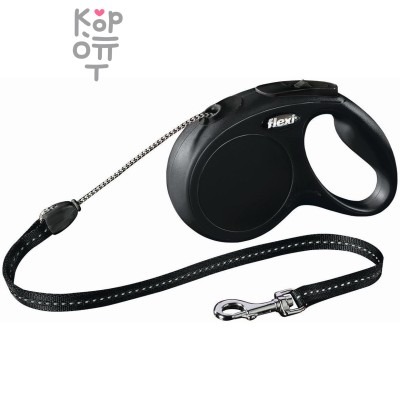 flexi рулетка New Classic М (до 20 кг) 5 м трос черная