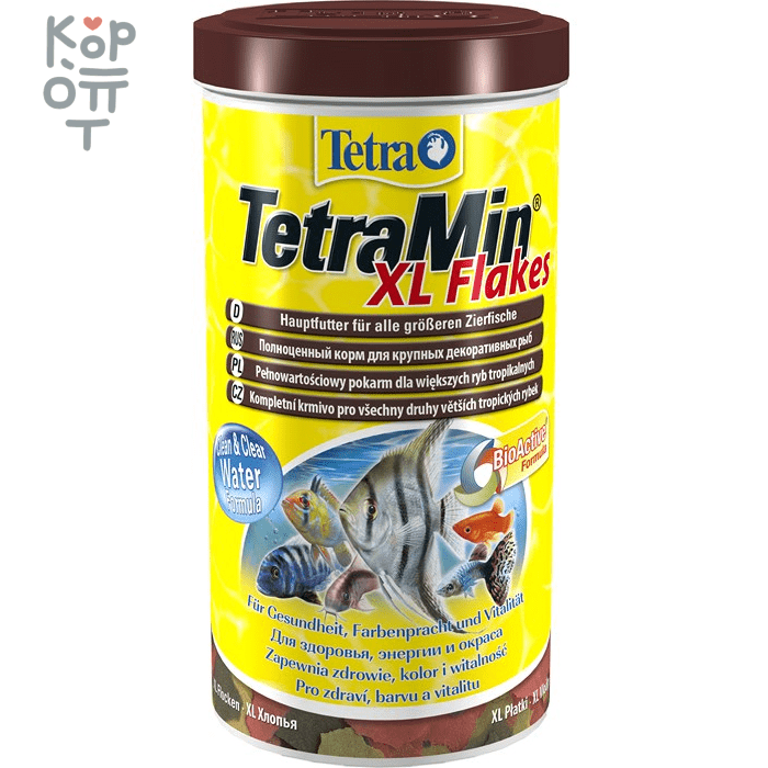 TetraMin XL корм для всех видов рыб крупные хлопья 1 л