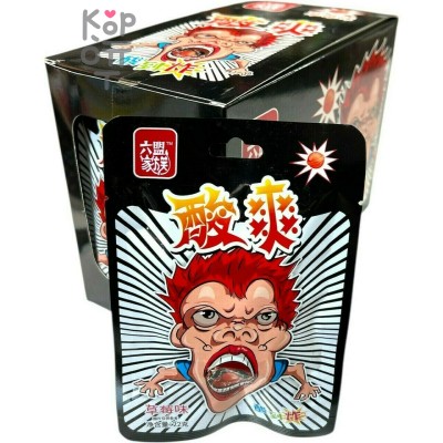Кислая леденцовая карамель YunHua Super Sour - Жутко кислые конфеты до икоты, со вкусом Клубники