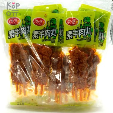 Снек Shan Da Zei Ba Vegeterian Beef Ball - Шашлычки на шпажке в форме шариков, острый вкус, 26гр. — Корейские товары для всей семьи(КорОпт)