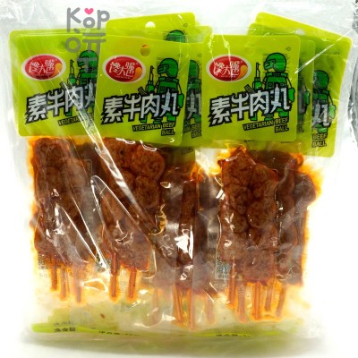 Снек Shan Da Zei Ba Vegeterian Beef Ball - Шашлычки на шпажке в форме шариков, острый вкус, 26гр.