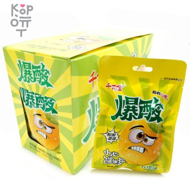 Кислая и сэндвич карамель QianBai Sour Candy -  Взрывные фрукты с кисло-сладким вкусом Лимона — Корейские товары для всей семьи(КорОпт)