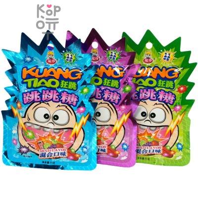 Конфеты Шипучка Popping Candy Mix Flavor - Шипучка - взрывашка "Kuang Tiao" со вкусами фруктов и напитков + переводилка