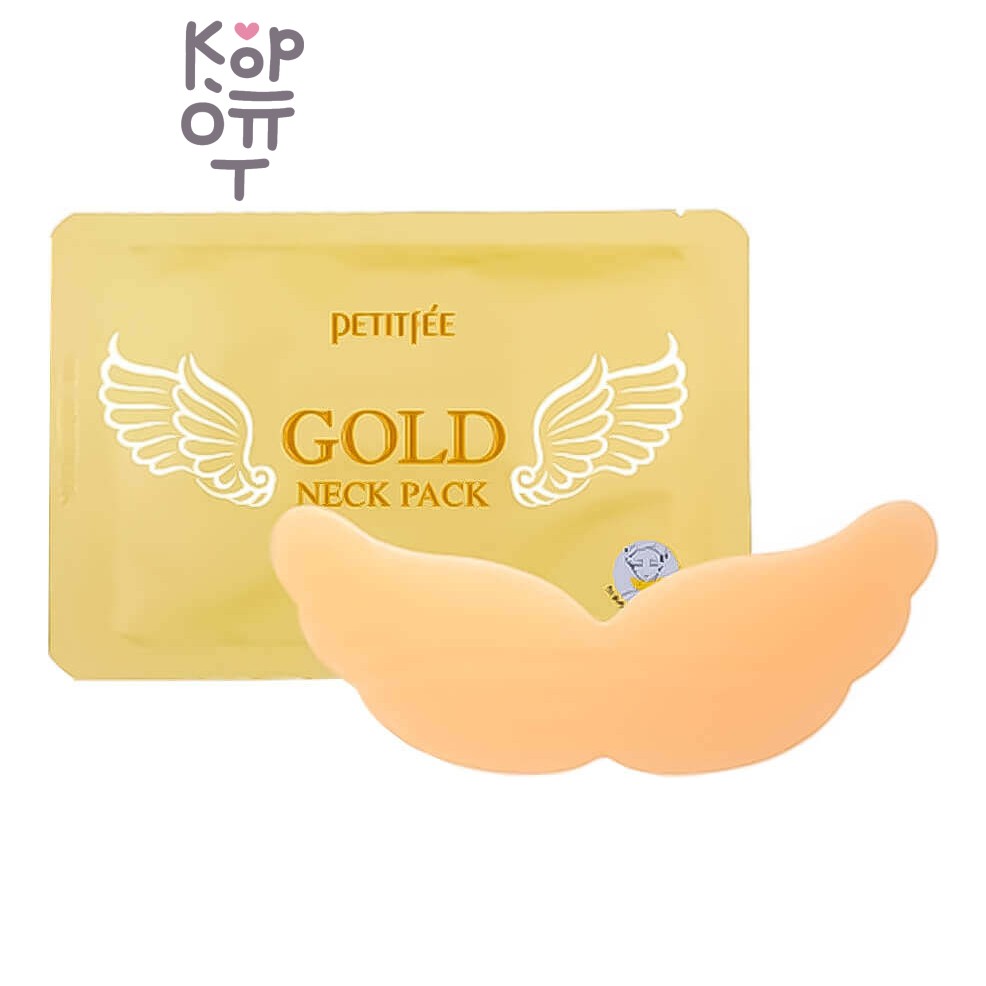 Petitfee Gold Neck Pack Hydrogel Angel Wings - Маска для области шеи с коллоидным золотом, 10 г