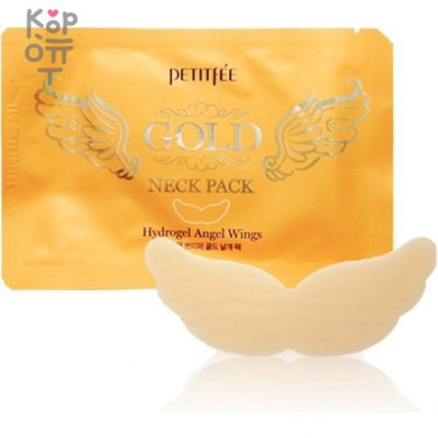 Petitfee Gold Neck Pack Hydrogel Angel Wings - Маски для области шеи с коллоидным золотом 1 шт - 10 g