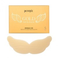 Petitfee Gold Neck Pack Hydrogel Angel Wings - Гидрогелевые патчи Крылья ангела для области шеи с золотом