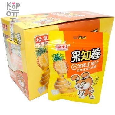 Конфета Green Grass Delicious Лента жевательная с витамином С и соком Ананаса — Корейские товары для всей семьи(КорОпт)