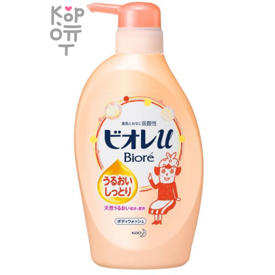 KAO Biore U Moisturizing Body Wash - Увлажняющий гель для душа с биотином и маслами и цветочно-фруктовым ароматом.