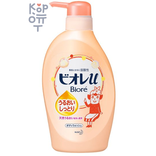 KAO Biore U Moisturizing Body Wash - Увлажняющий гель для душа с биотином и маслами и цветочно-фруктовым ароматом.