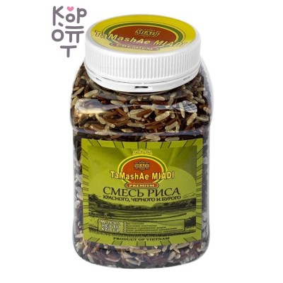 TaMashAe MIADI Рис смесь красного, чёрного и бурого, 450 г, банка
