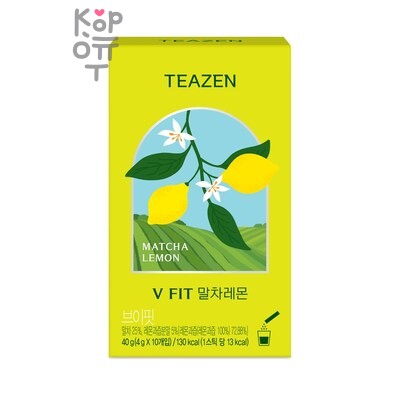 Teazen Matcha Lemon — Чайный напиток, растворимый со вкусом Матча и Лимон V Fit (*), 4 г