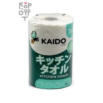 KAIDO — Полотенца, "Мега упаковка" 3 в1, 1 рулон.2-сл, KAIDO, Россия, (12), 200 г