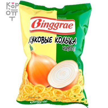 Чипсы Binggrae &quot;Бингрэ&quot; Луковые кольца, 50гр.*24уп. (в коробке). — Корейские товары для всей семьи(КорОпт)