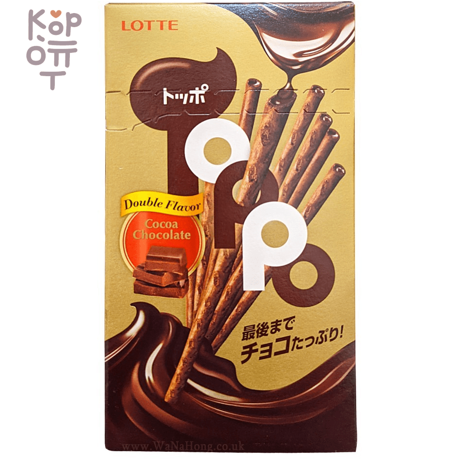  Lotte Toppo Cocoa Chocolate Sticks - Палочки бисквитные "ТОППО" с Какао начинкой., купить с доставкой на дом фото 1 &mdash; Корейские товары для всей семьи(КорОпт)