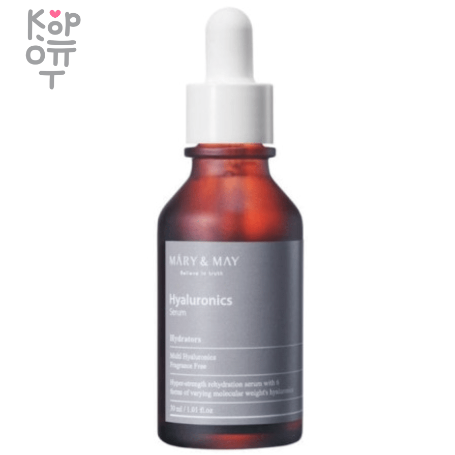 Mary&May Hyaluronics Serum - Восстанавливающая сыворотка для глубокого увлажнения кожи лица 30мл.  , купить с доставкой на дом фото 1 &mdash; Корейские товары для всей семьи(КорОпт)