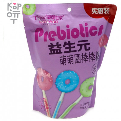 Леденец T'Chao Prebiotics Фруктовое колечко на светящейся палочке