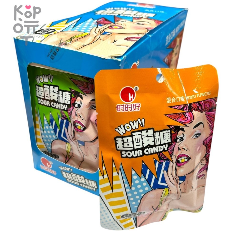 Кислая карамель Wow Двойная кислота ассорти фруктовых вкусов, купить с доставкой на дом фото 1 — Корейские товары для всей семьи(КорОпт)