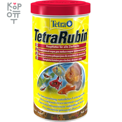 TetraRubin корм в хлопьях для улучшения окраса всех видов рыб 1 л