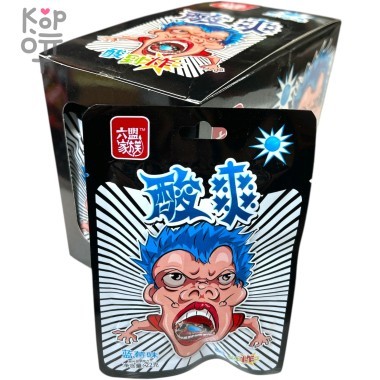 Кислая леденцовая карамель YunHua Super Sour - Жутко кислые конфеты до икоты, со вкусом Голубики &mdash; Корейские товары для всей семьи(КорОпт)