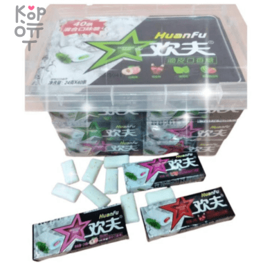 Жевательная резинка Huanfu Ban De Bao Ассорти звездных вкусов — Корейские товары для всей семьи(КорОпт)