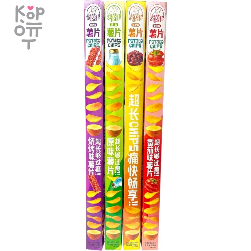 Чипсы в Гигантской упаковке Golden Sheep - Картофельные со вкусом Шашлыка, 228гр., купить с доставкой на дом фото 1 &mdash; Корейские товары для всей семьи(КорОпт)