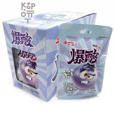 Кислая и сэндвич карамель QianBai Sour Candy -  Взрывные фрукты с кисло-сладким вкусом Голубики