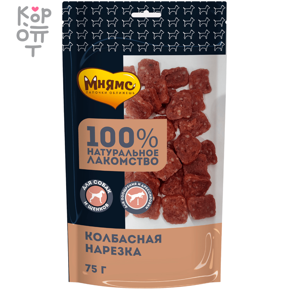 Мнямс Лакомство для собак мелких и средних пород Колбасная нарезка 75гр. 