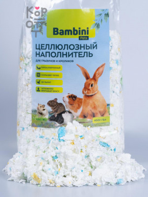 Bambini Pets Целлюлозный наполнитель для грызунов и кроликов, 450 г / 6 л