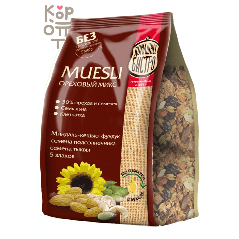 Мюсли ореховый микс Домашнее Бистро, 500гр. 