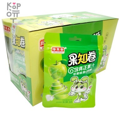 Конфета Green Grass Delicious Лента жевательная с витамином С и соком Яблока — Корейские товары для всей семьи(КорОпт)