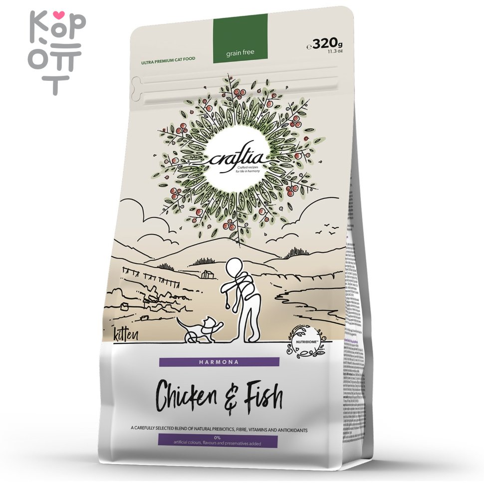 CRAFTIA HARMONA Сухой корм для котят из Курицы и Рыбы., купить с доставкой на дом фото 1 — Корейские товары для всей семьи(КорОпт)
