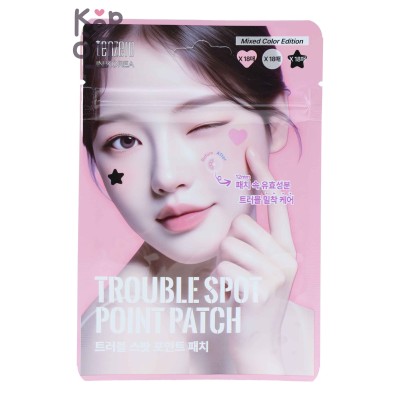 TENZERO Патчи против воспалений, TROUBLE SPOT POINT PATCH, 18 × 3 штук