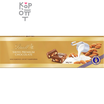 Lindt Gold Шоколад молочный с миндалем, 300 г